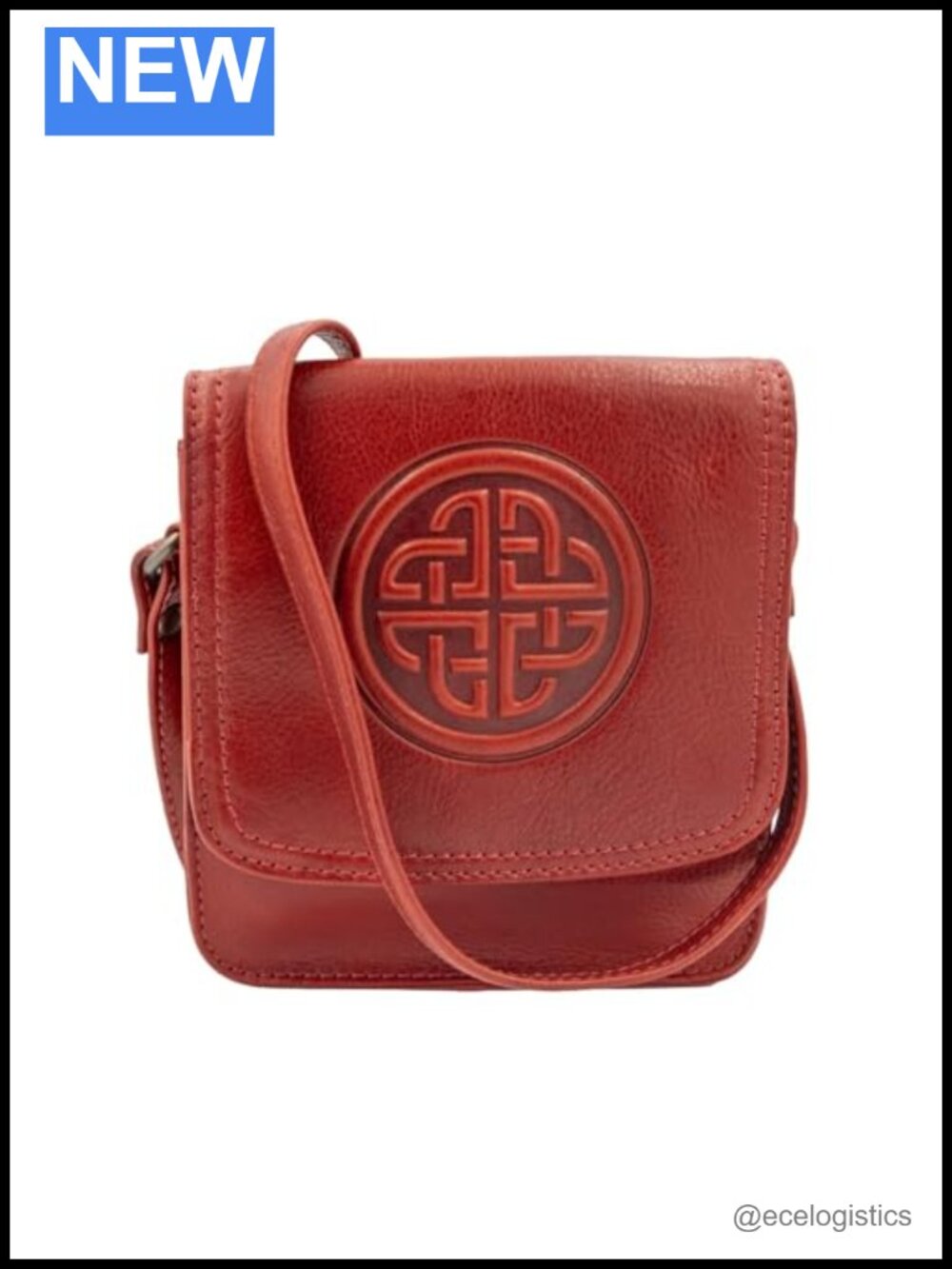 Italian Tuscan Leather Shoulder Bag Celtic Knot Design Made in Ireland